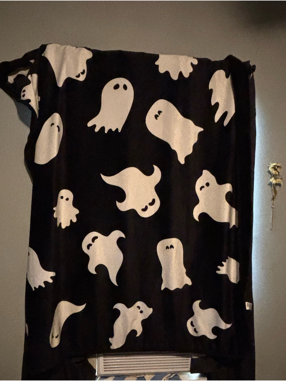 Spirit halloween Black and White Ghost Throw Blanket
